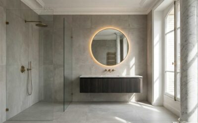 Salle de bain premium à Paris : contraintes techniques (colonnes, ventilation) et choix de matériaux